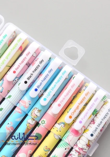 روان نویس 10 رنگ هپی دی طرح یونیکورن - 1