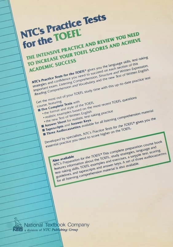 کتاب NTC's Practice Test For The TOEFL - 1