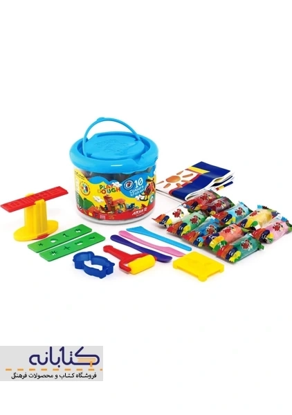 خمیر بازی 10 رنگ آریا (سطلی) - 1