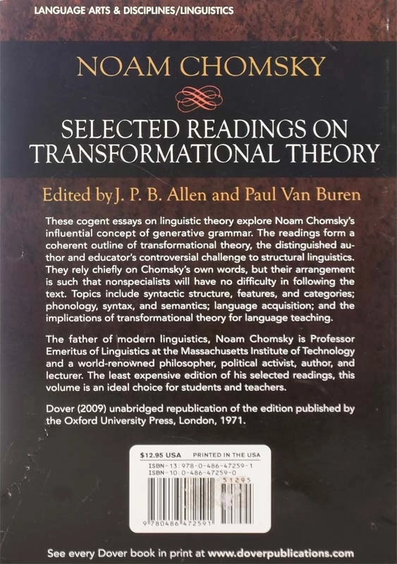 کتاب Selected Readings On Transformational Theory - 1