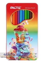 مداد رنگی 12 رنگ فکتیس (جعبه فلزی)