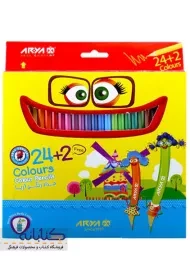 مداد رنگی 24+2 رنگ آریا (جعبه مقوایی)