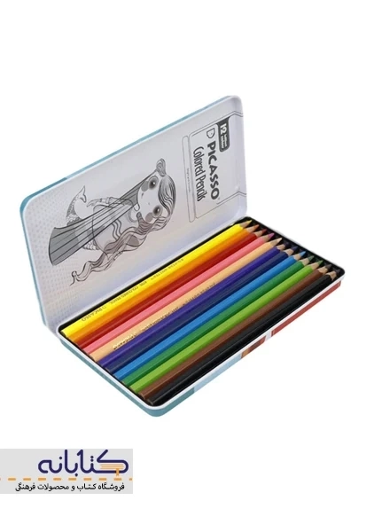مداد رنگی 12 رنگ پیکاسو (جعبه فلزی) - 1