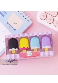 ست 4 عددی پاک کن فانتزی طرح دسر
