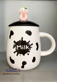 ماگ درب دار طرح گاو