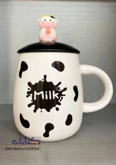 ماگ درب دار طرح گاو