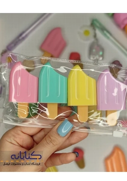 ماژیک علامت زن 4 رنگ بستنی (پاستیلی) - 2