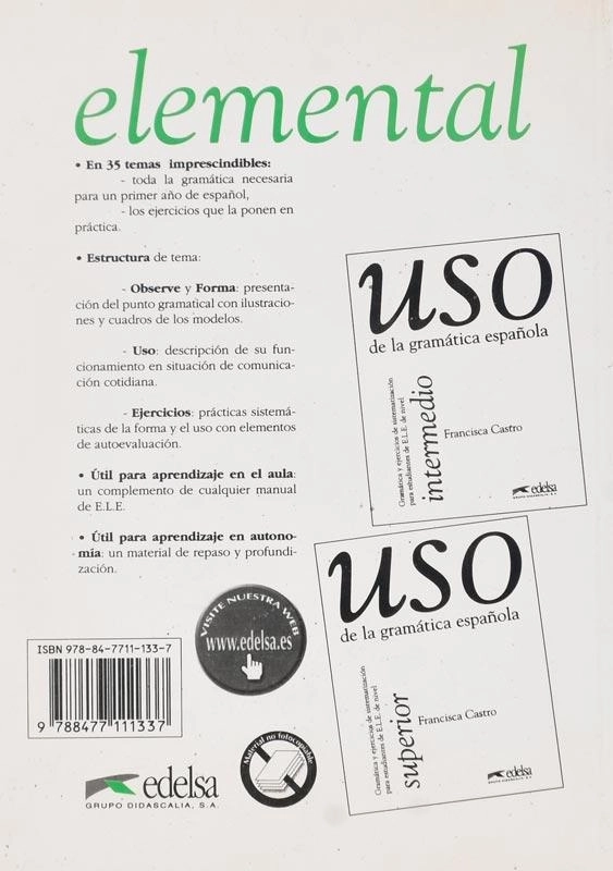 کتاب آموزش اسپانیایی USO de la gramatica espanola elemental - 1