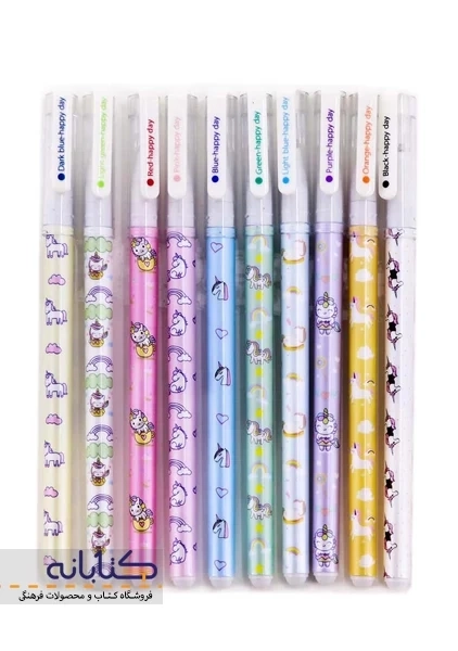 روان نویس 10 رنگ هپی دی طرح یونیکورن - 2