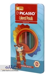 مداد رنگی 12 رنگ پیکاسو (جعبه فلزی)