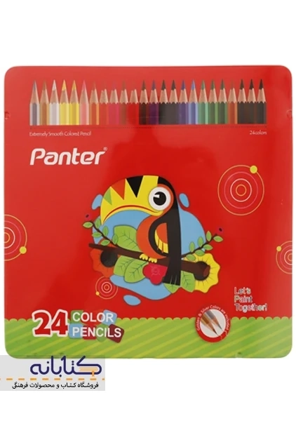 مداد رنگی 24 رنگ پنتر (جعبه فلزی)