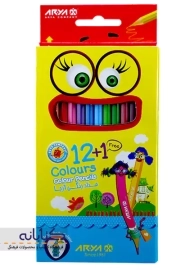 مداد رنگی 12+1 رنگ آریا (جعبه مقوایی)