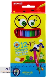 مداد رنگی 12+1 رنگ آریا (جعبه مقوایی)