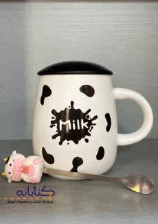 ماگ درب دار طرح گاو - 1